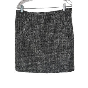 Loft Women’s Tweed Short Skirt Size 12P Black/White Lined Contour Waist